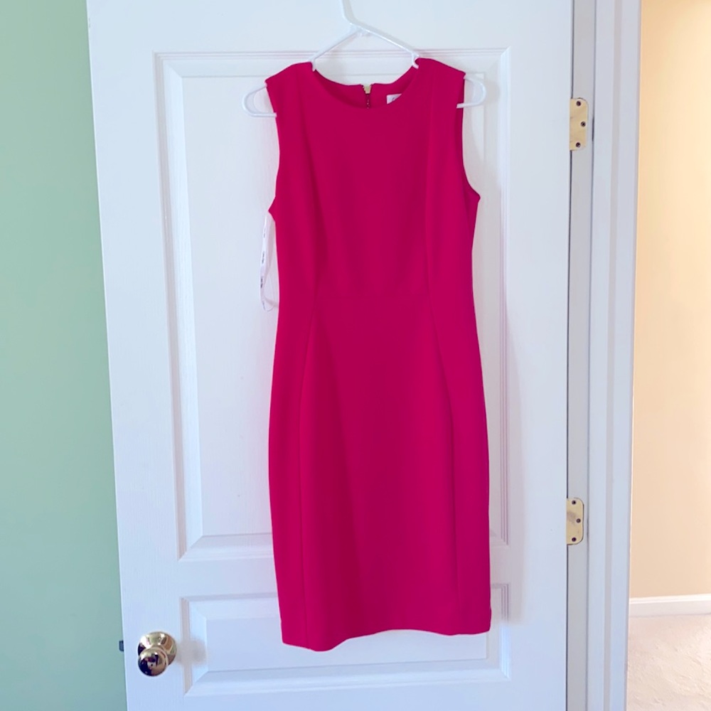 Calvin Klein hot pink above knee length dress